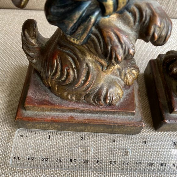 Armor Bronze Co. Puppy Dog with Bow Book Ends 1930's - Picture 9 of 12